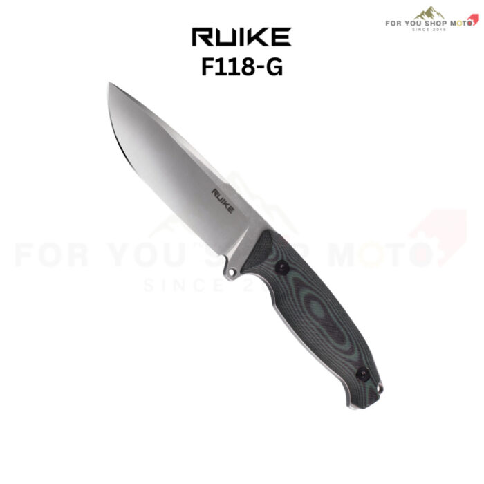 มีดใบตาย RUIKE Jager F118-G Green/Black G-10 (ใบมีด 4.33 นิ้ว เหล็ก Sandvik 14C28N) พร้อมซอง ABS Sheath แท้ 100% fixed