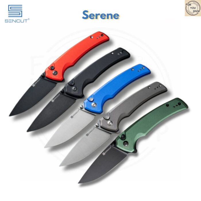 มีดพับ SENCUT Serene ใบมีด D2 3.48 นิ้ว ด้ามอลูมิเนียม Flipper & Button Lock & Thumb Stud EDC รุ่น S21022B
