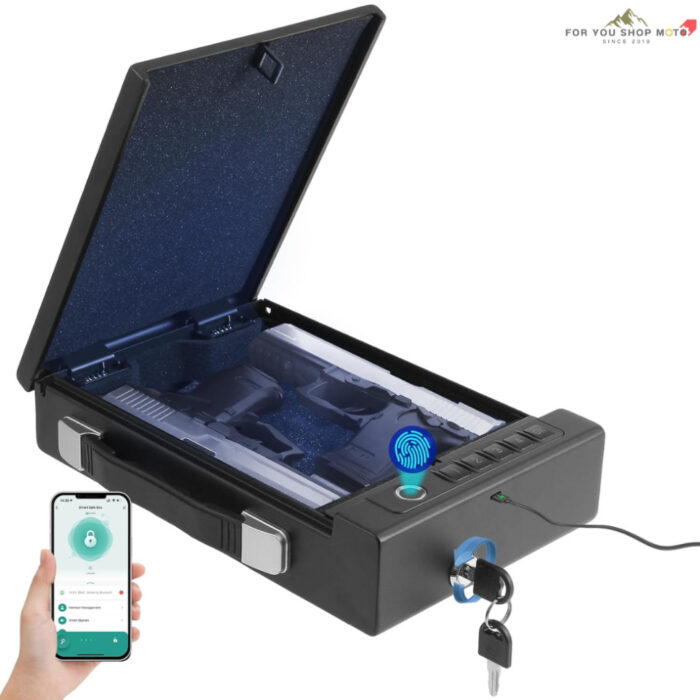ตู้เซฟสแกนลายนิ้วมือ +WIFI กล่องเก็บของมีค่า Gun Safe ปลดล็อกด้วย APPTUYA/รหัส/กุญแจ/สแกนนิ้ว สำหรับรถยนต์และบ้านกันขโมย