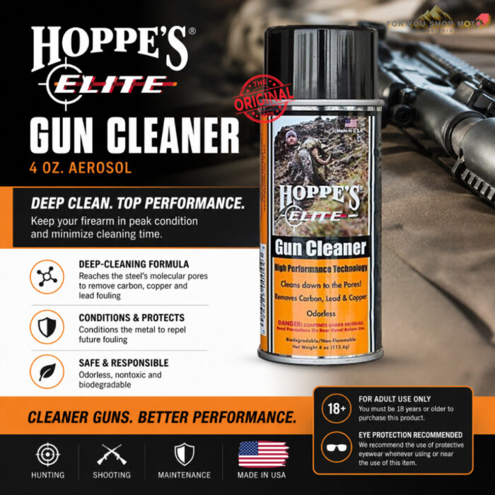 th-11134207-81ztg-mpm3qvo47ytnd8-2.jpg Hoppe's Elite Gun Cleaner 4oz สเปรย์ทำความสะอาดคราบคาร์บอน คราบทองแดง คราบตะกั่ว ไร้กลิ่น นำเข้า USA แท้100%
