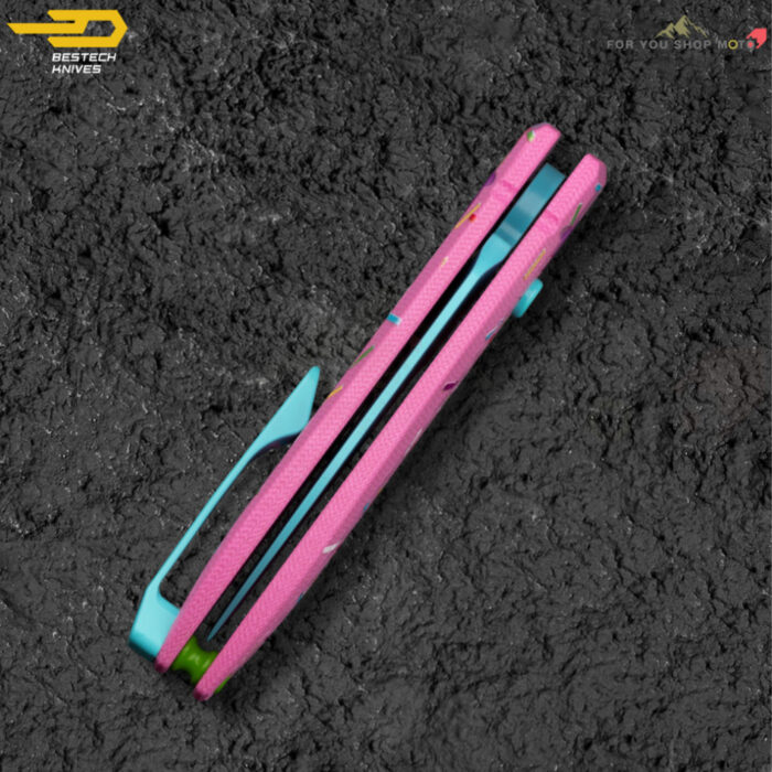 [BESTECH QUQU] (BG57C) มีดพับพกพาเกรดพรีเมียม ใบมีด 2.20 นิ้ว เหล็ก 14C28N ด้ามจับ G10 (สีพาสเทล) BG57C-1 BG57C-2