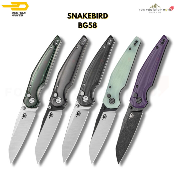 มีดพับ BESTECH SNAKEBIRD (BG58 Series) ใบมีด 14C28N ระบบ Button Lock มีดพก EDC ของแท้ 100% [ขนาดใบมีด 3.54 นิ้ว]