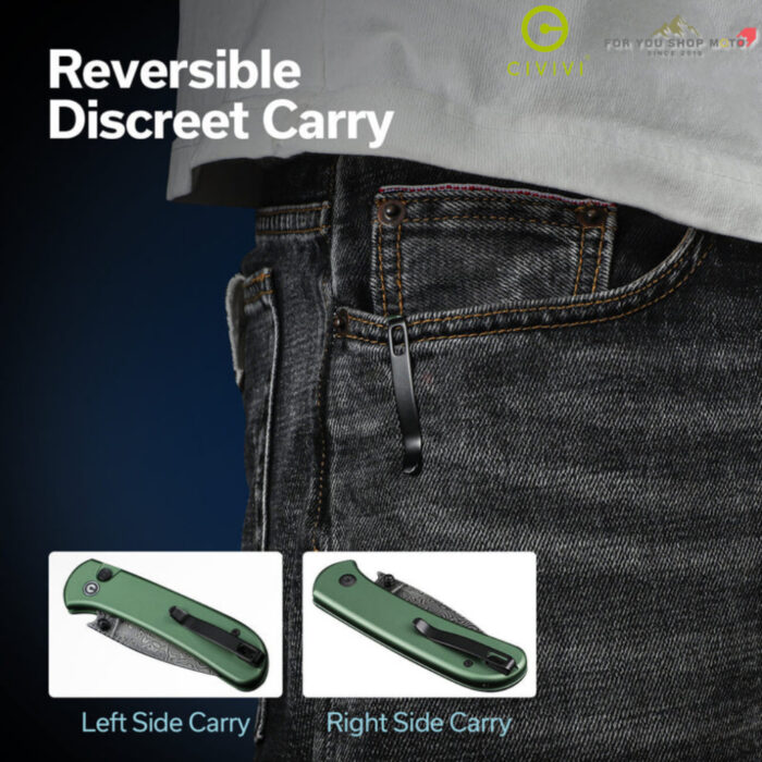มีดพับ CIVIVI Qubit ใบมีด 14C28N / Damascus 2.98นิ้ว ด้าม Aluminum ระบบ Button Lock & Thumb Stud EDC รุ่น C22030E