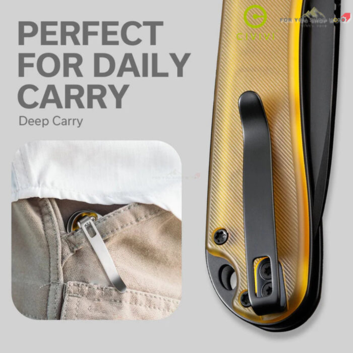 มีดพับ CIVIVI Button Lock Elementum II ใบมีด Nitro-V / Damascus 2.96นิ้ว ด้าม G10/Ultem/CarbonFiber/Aluminum (C18062P)