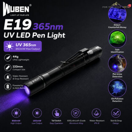 th-11134207-81ztg-mr5sb3l7o7pg91.jpg ไฟฉาย UV 365nm Wuben E19 Pen Light ไฟฉายตรวจแบงก์ปลอม ตรวจคราบปัสสาวะสัตว์เลี้ยง ตรวจอัญมณี ทรงปากกา พกพาสะดวก