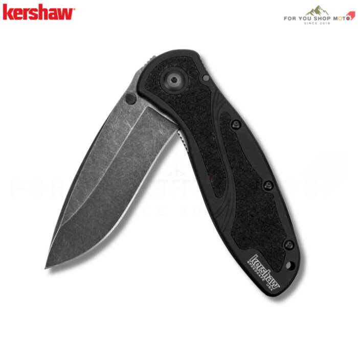 มีดพับ Kershaw Blur Blackwash (รุ่น 1670BW) ด้ามดำ ใบดำ Blackwash เหล็ก 14C28N แท้ Made in USA