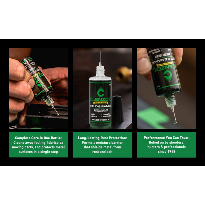 น้ำมันดูแลปืน Clenzoil Field & Range CLP Needle Oiler (1 oz / 30 ml) หัวเข็มแม่นยำ ล้าง หล่อลื่น กันสนิม Gunoil