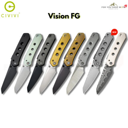 มีดพับ CIVIVI Vision FG EDC ใบมีด Nitro-V / Damascus 3.54 นิ้ว ด้าม G10 / Micarta / Ultem / Lexan Thumb Stud & Superlock