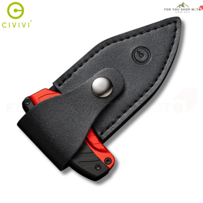 มีดพก CIVIVI Typhoeus Adjustable Fixed Blade ใบมีด 14C28N / Damascus 2.27 นิ้ว Dagger ด้าม G10 / Aluminum พร้อมซองหนังดำ