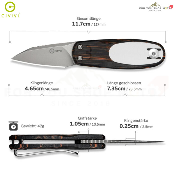 มีดพับ CIVIVI Purr EDC ใบมีด Nitro-V 1.83 นิ้ว ด้าม G10 Satin / Stonewashed Flipper & Slip Joint Knife