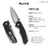 มีดพับ Ruike Knife P671-CB Front Flipper 2.75" เหล็ก 14C28N ด้าม Carbon Fiber ล็อค Liner Lock ของแท้ 100%