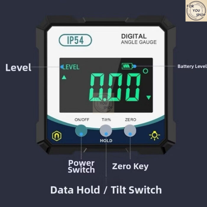 เครื่องวัดมุมดิจิตอล Digital Angle Gauge ถ่านAA แม่เหล็กด้านเดียว กันน้ำIP54 วัดมุมแม่นยำ ไม่เลเซอร์ (WD-120)