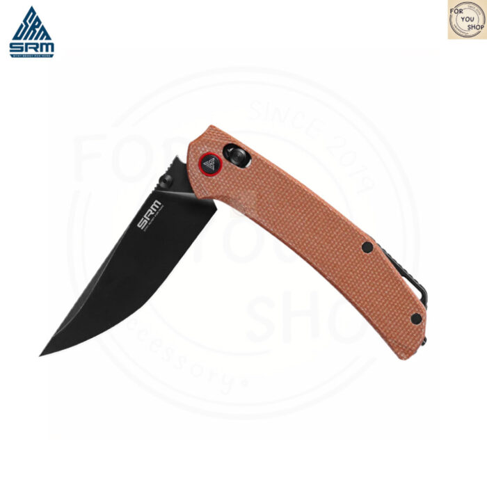 มีดพับ SRM Asika 411L-MN ใบมีด 14C28N ขนาด 3.46 นิ้ว ทรง Clip Point ด้าม Micarta ระบบ Crossbar Lock