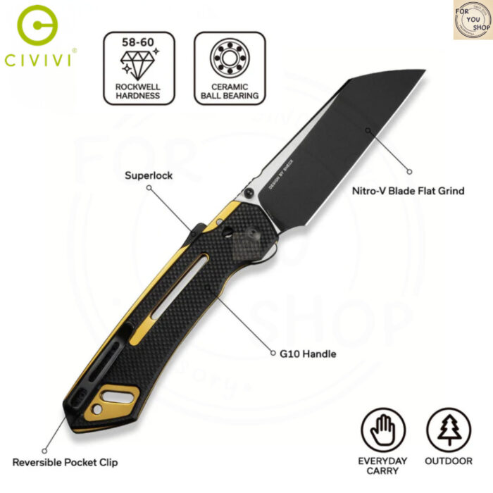 th-11134207-81zth-mnv6zuvz25mw06-2.jpg มีดพับ CIVIVI Buster FG C24052-1 ใบมีด Nitro-V 4.2นิ้ว ด้าม G10 ระบบ Thumb Stud & Superlock EDC