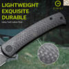 มีดพับ CIVIVI Caetus C21025C-DS1 ใบมีด Damascus 3.48นิ้ว ด้าม Carbon Fiber ระบบ Liner Lock Flipper Knife (Discontinued)