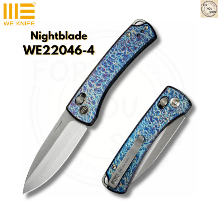 มีดพับ WEKNIFE Nightblade ใบมีด CPM 20CV 2.98นิ้ว ด้าม Titanium ระบบ Crossbar Lock EDC WE22046