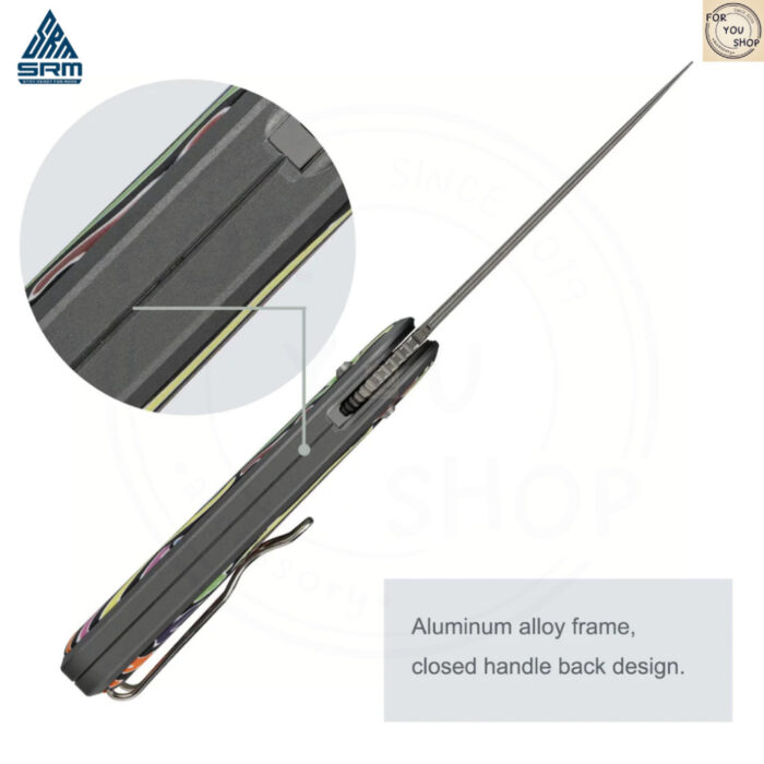 มีดพับ SRM Twin 251MB ใบมีด N690 2.99นิ้ว ด้าม G10 / Micarta ระบบ Crossbar Lock ลูกปืนเซรามิก EDC