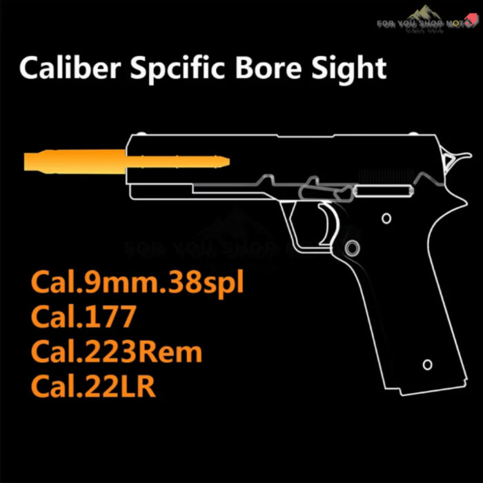 เลเซอร์ตั้งศูนย์ลำกล้อง Bore Sighter สีแดง 9mm / .22LR / .223 / .177 / .38 SPL / .308 พร้อมแบตเตอรี่