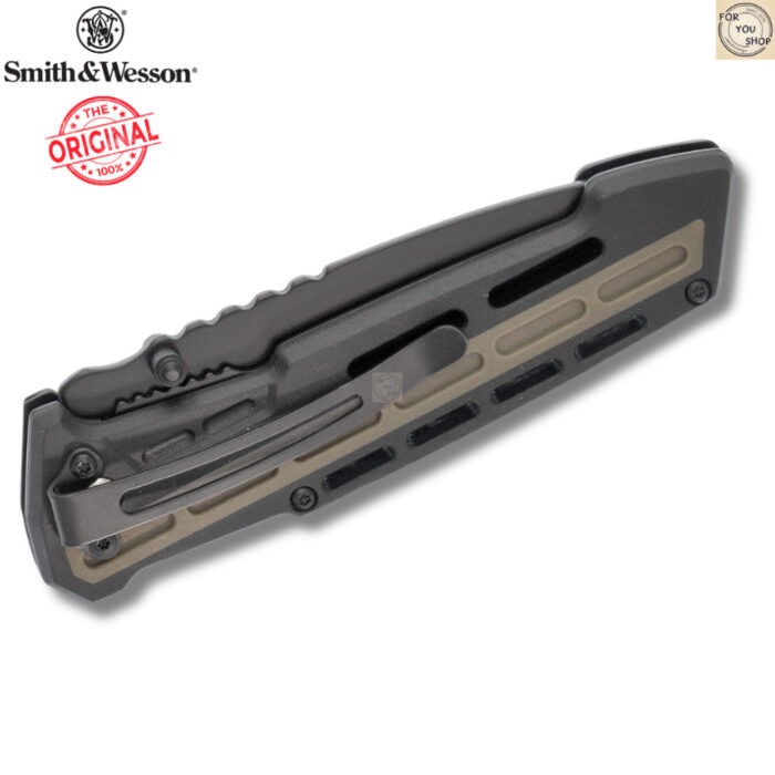 มีดพับ Smith&Wesson M&P ใบมีด 8Cr13MoV 3.43นิ้ว Tanto สีดำ ด้ามยางกันลื่น Liner Lock รุ่น 1100082