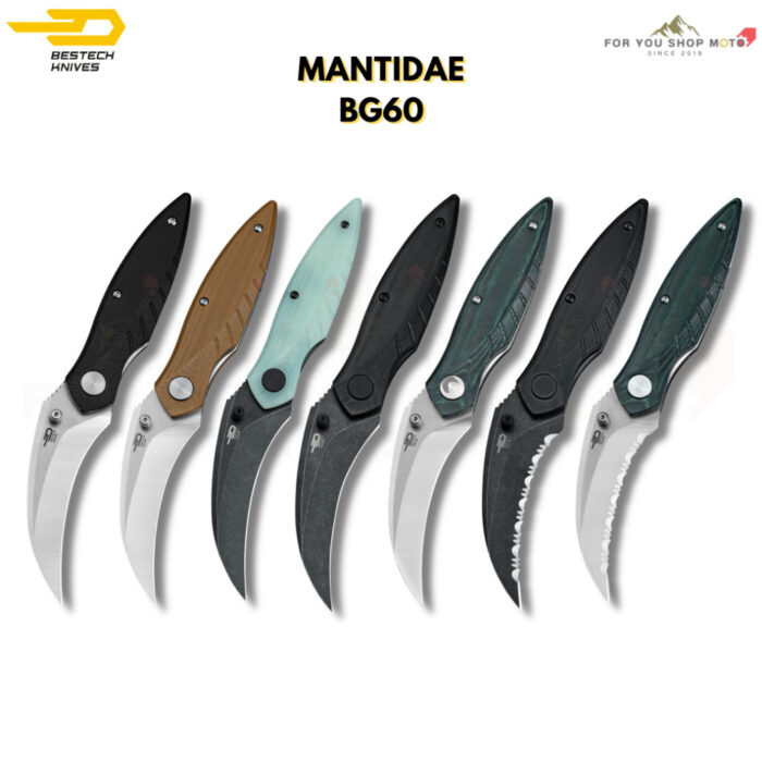 (มีส่งด่วน)BESTECH MANTIDAE (BG60 Series) - มีดพับ EDC ใบมีด 2.94" เหล็ก 14C28N ด้าม G10/Micarta ระบบ Liner Lock ลื่นไหล