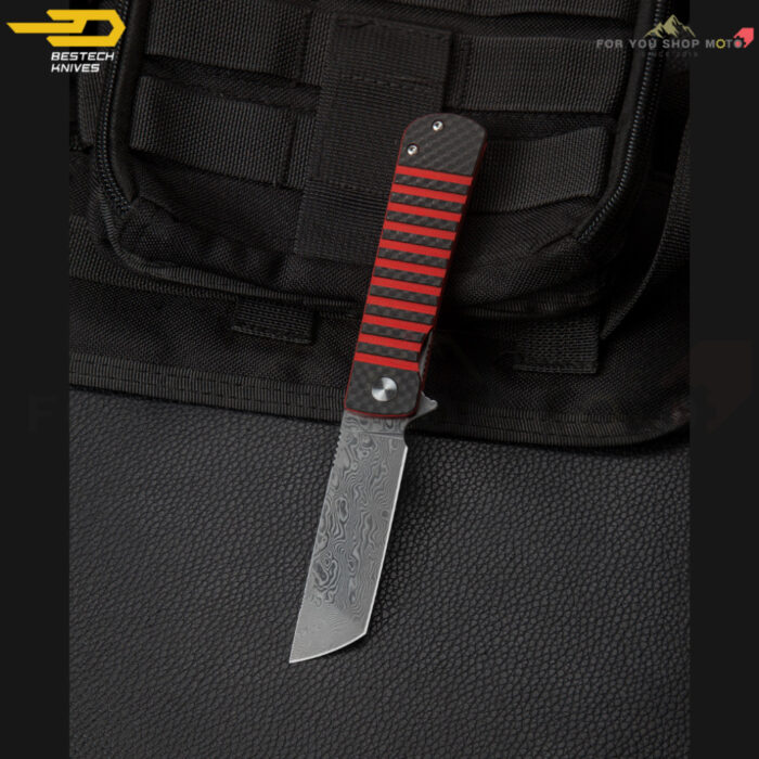 th-11134207-81zth-mqhcswiz3hu57a-2.jpg มีดพับ Bestech Titan (BL05) ใบมีด Damascus 2.96 นิ้ว ด้าม Carbon Fiber ผสม G10 (ของแท้)