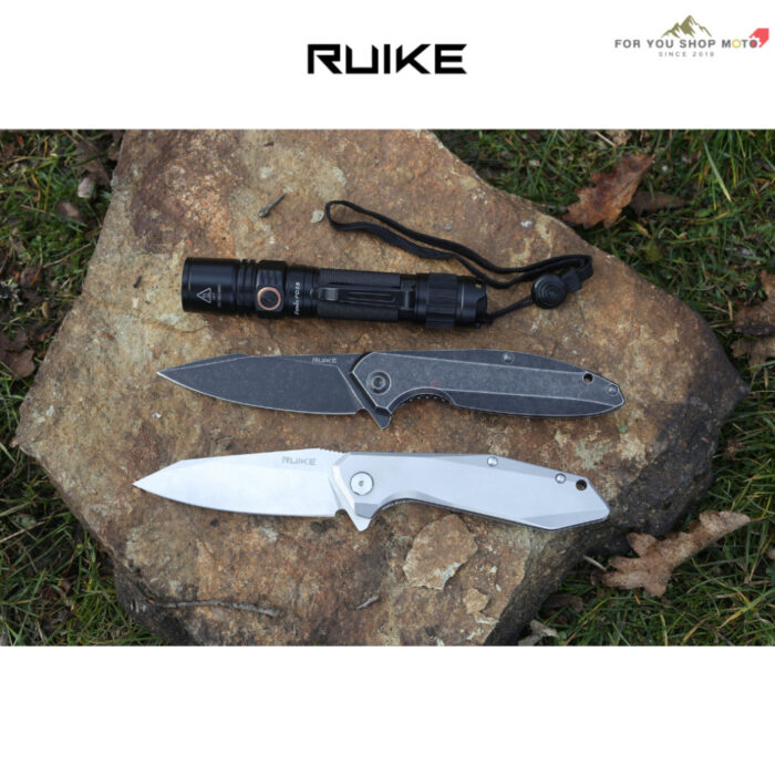 มีดพับ RUIKE P128 ใบมีด Sandvik 14C28N 3.66 นิ้ว ด้าม 420 Stainless Frame Lock Beta Plus Outdoor P128-SF / P128-SB