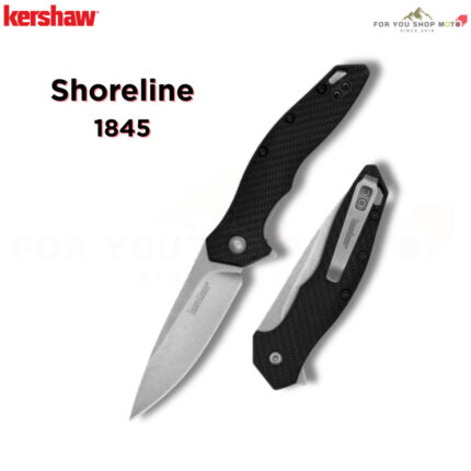 มีดพับ Kershaw Shoreline 1845 ใบมีด 8Cr13MoV 3นิ้ว Stonewash ด้าม GFN ระบบ SpeedSafe Liner Lock สีดำ ของแท้ 100%