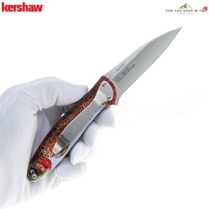 th-11134207-81zth-ms3vadmsnwg220-2.jpg มีดพับ Kershaw Leek Rainbow Trout (รุ่น 1660TROUT) ลายปลาเรนโบว์ทรวด เหล็ก 14C28N แท้ Made in USA