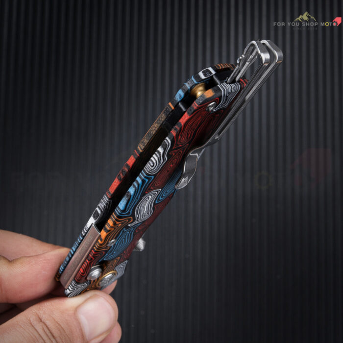 มีดพับ SRM Knives 255L-GQ2 ใบมีด Laminated 140Cr 3.2นิ้ว ด้ามจับ G10 ระบบ Ambi-Lock ลายหลากสี พกพาสะดวก (EDC)