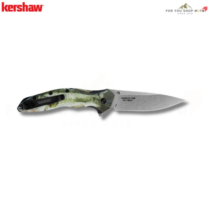 Kershaw 1845BASS Shoreline SpeedSafe Assisted มีดพับ EDC ลายปลาแบส ใบมีด 8Cr13MoV 3 นิ้ว ด้ามอลูมิเนียม ของแท้
