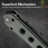 มีดพับ CIVIVI Vision FG EDC ใบมีด Nitro-V / Damascus 3.54 นิ้ว ด้าม G10 / Micarta / Ultem / Lexan Thumb Stud & Superlock