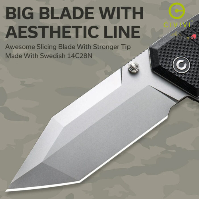 มีดพับ CIVIVI Bhaltair EDC ใบมีด Sandvik 14C28N 3.98 นิ้ว ด้าม G10 / Micarta ระบบ Liner Lock Flipper & Thumb Stud