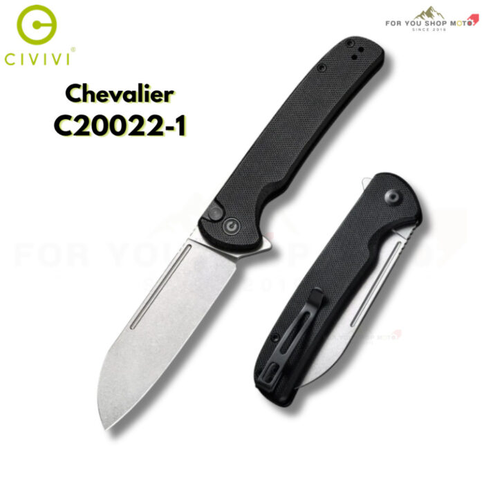 มีดพับ CIVIVI Chevalier ใบมีด 14C28N 3.46 นิ้ว ด้าม G10 / Wood ระบบ Button Lock แท้ 100% (C20022-1 / C20022-3)