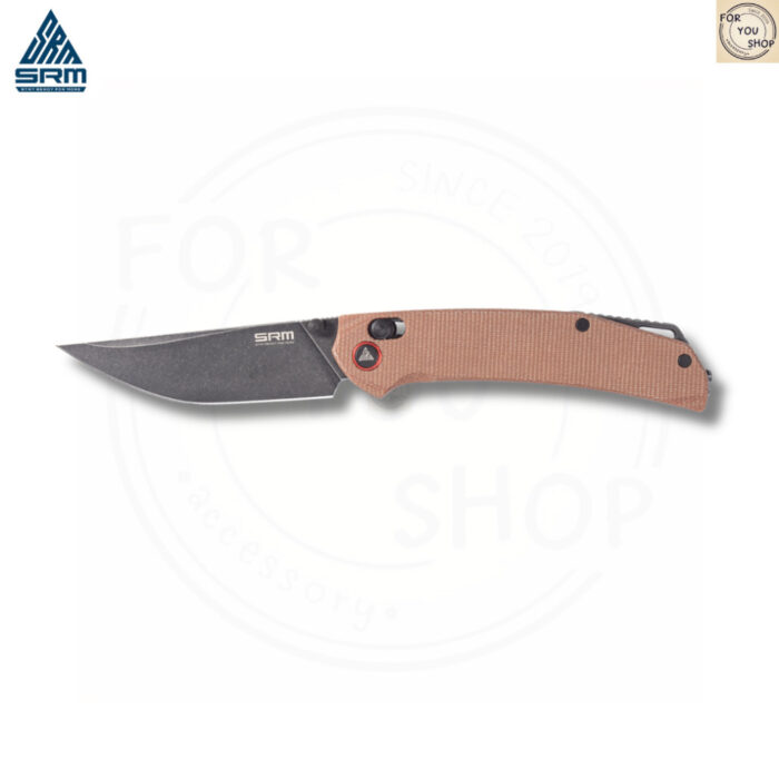 มีดพับ SRM Asika 411L-MN ใบมีด 14C28N ขนาด 3.46 นิ้ว ทรง Clip Point ด้าม Micarta ระบบ Crossbar Lock