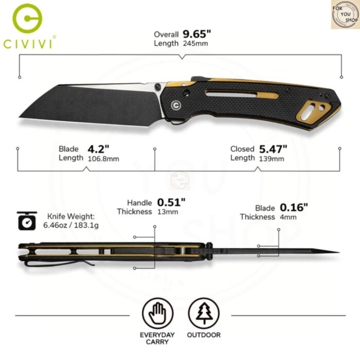 th-11134207-81zti-mnv6zuvuugatb4-2.jpg มีดพับ CIVIVI Buster FG C24052-1 ใบมีด Nitro-V 4.2นิ้ว ด้าม G10 ระบบ Thumb Stud & Superlock EDC