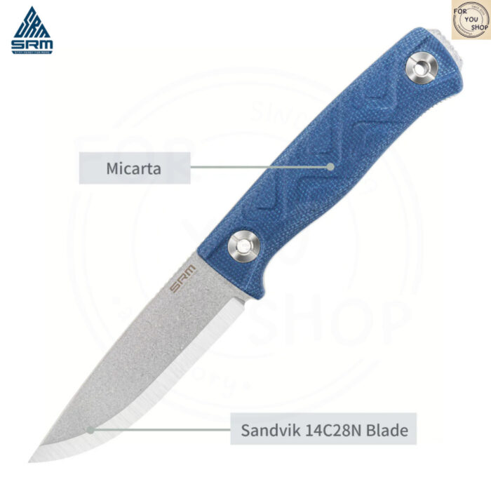 มีดพก SRM Bushcut 702T ใบมีด 14C28N 3.89นิ้ว ด้าม Micarta / G10 พร้อมซอง Kydex Fixed Blade Knife มีด Bushcraft Full Tang
