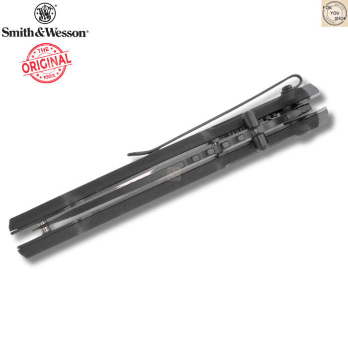 มีดพับ Smith&Wesson M&P ใบมีด 8Cr13MoV 3.43นิ้ว Tanto สีดำ ด้ามยางกันลื่น Liner Lock รุ่น 1100082