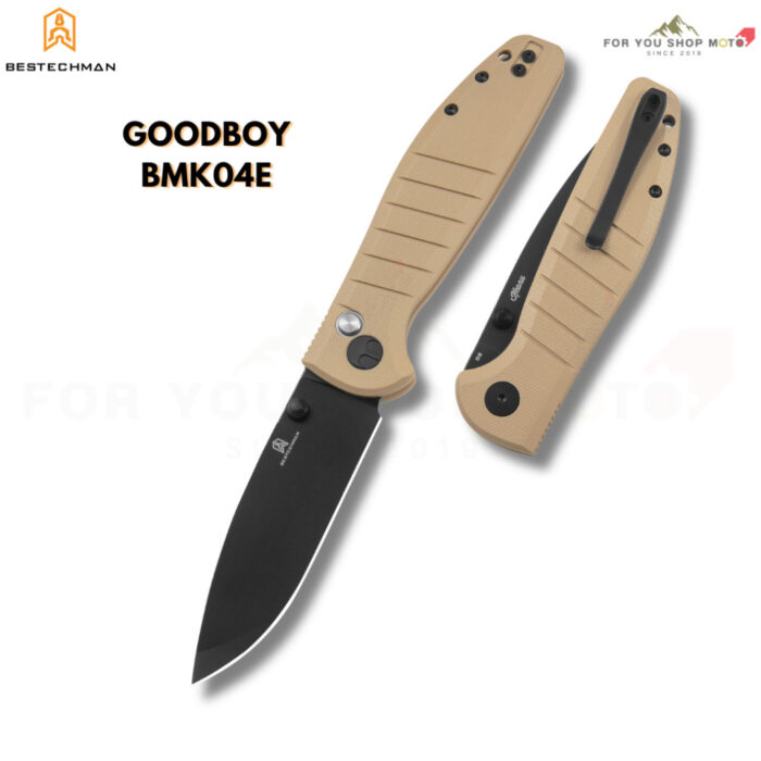 Bestechman Goodboy (BMK04) มีดพับ EDC เหล็ก D2 3.54นิ้ว ด้าม G10 ระบบ Button Lock ลื่นไหลด้วยลูกปืนเซรามิก