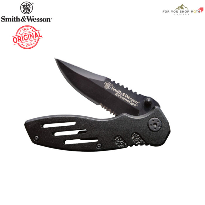 [มีส่งด่วน] Smith & Wesson Extreme Ops SWA24S มีดพับยุทธวิธี มีดพับพกพา ใบมีดกึ่งหยัก 3.1 นิ้ว ของแท้ สำหรับเดินป่า