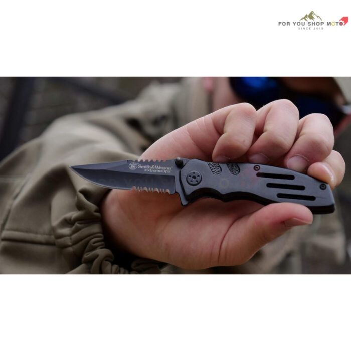 [มีส่งด่วน] Smith & Wesson Extreme Ops SWA24S มีดพับยุทธวิธี มีดพับพกพา ใบมีดกึ่งหยัก 3.1 นิ้ว ของแท้ สำหรับเดินป่า