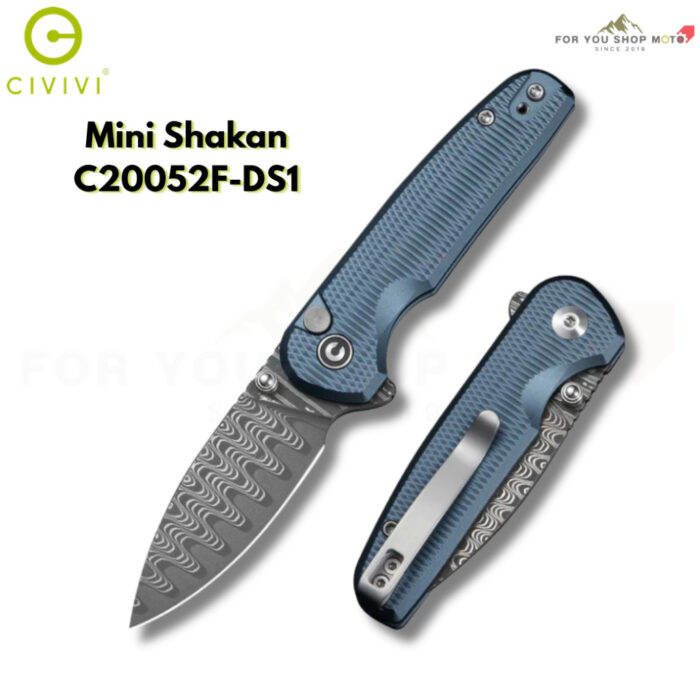 th-11134207-81zti-mr1b3n5oetc518-2.jpg มีดพับ CIVIVI Mini Shakan ใบมีด Nitro-V / Damascus 2.48 นิ้ว ด้าม Aluminum อะลูมิเนียม ระบบ Button Lock มีด EDC