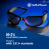 Smith & Wesson Elite Safety Glasses 21303 แว่นตาเซฟตี้ เลนส์ Smoke กันฝ้า มาตรฐาน ANSI Z87.1+ พร้อมถุงไมโครไฟเบอร์