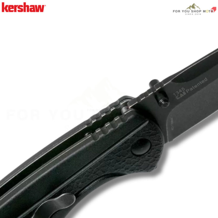 มีดพับ Kershaw Pushrod 1345 ใบมีด 8Cr13MoV 3นิ้ว BlackWash ด้าม FRN สีดำ ระบบ Assisted Opening EDC ของแท้ 100%