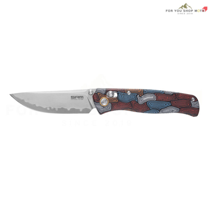 มีดพับ SRM Knives 255L-GQ2 ใบมีด Laminated 140Cr 3.2นิ้ว ด้ามจับ G10 ระบบ Ambi-Lock ลายหลากสี พกพาสะดวก (EDC)