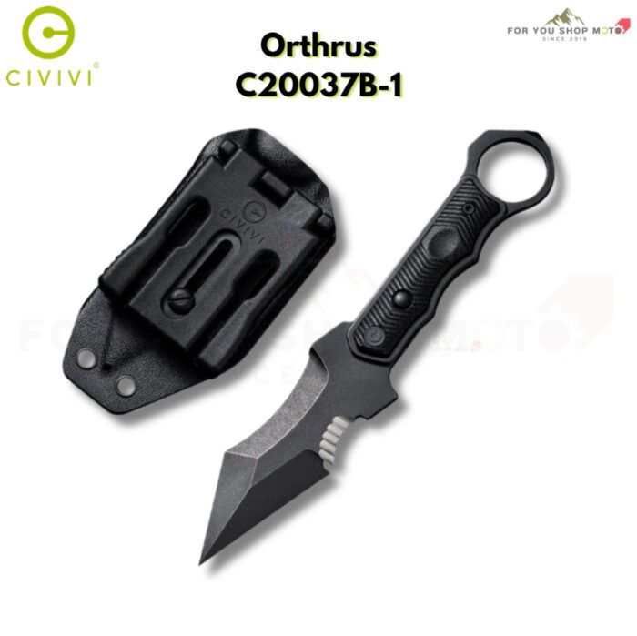 มีดพก CIVIVI Orthrus มีดใบตาย Fixed Blade ใบมีด Nitro-V 3.76 นิ้ว ด้าม G10 พร้อม Black Kydex Sheath รุ่น C20037B-1