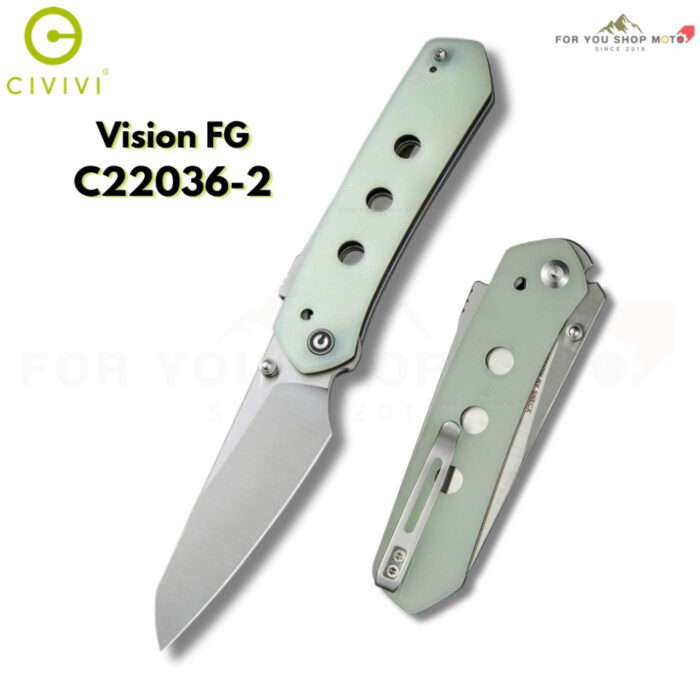 มีดพับ CIVIVI Vision FG EDC ใบมีด Nitro-V / Damascus 3.54 นิ้ว ด้าม G10 / Micarta / Ultem / Lexan Thumb Stud & Superlock