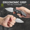 มีดพก CIVIVI Typhoeus Adjustable Fixed Blade ใบมีด 14C28N / Damascus 2.27 นิ้ว Dagger ด้าม G10 / Aluminum พร้อมซองหนังดำ