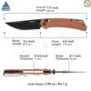 มีดพับ SRM Asika 411L-MN ใบมีด 14C28N ขนาด 3.46 นิ้ว ทรง Clip Point ด้าม Micarta ระบบ Crossbar Lock