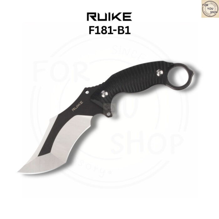 มีดพก Ruike F181-B1 ใบมีด 14C28N 4.53นิ้ว Blackened and polished ด้าม G10 พร้อมปลอก ABS Fixed Blade