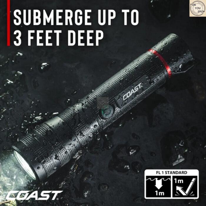 COAST G60R 2ชิ้น/แพ็ค ไฟฉายแรงสูง 1000 Lumens ชาร์จ USB-C กันน้ำ IP67 ปรับซูมได้ LED Flashlight